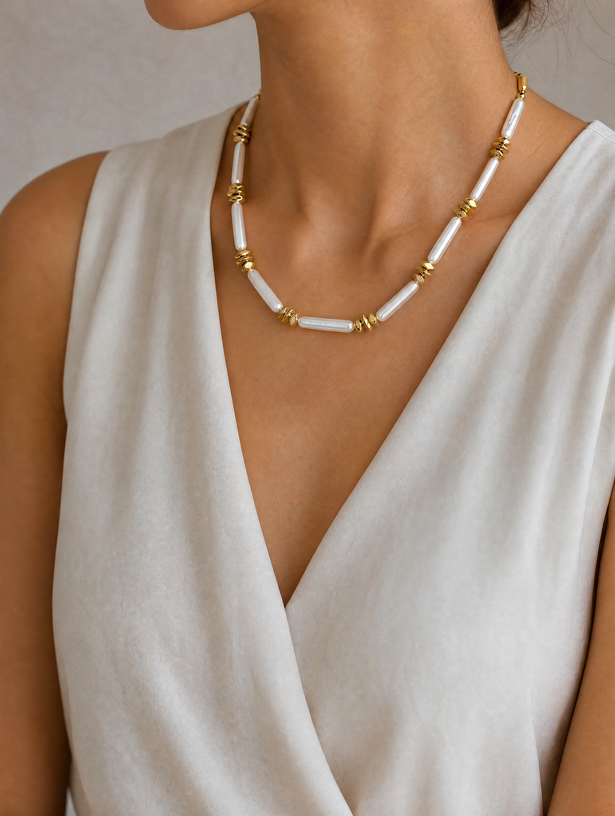 Stick Baroque Pearl Necklace