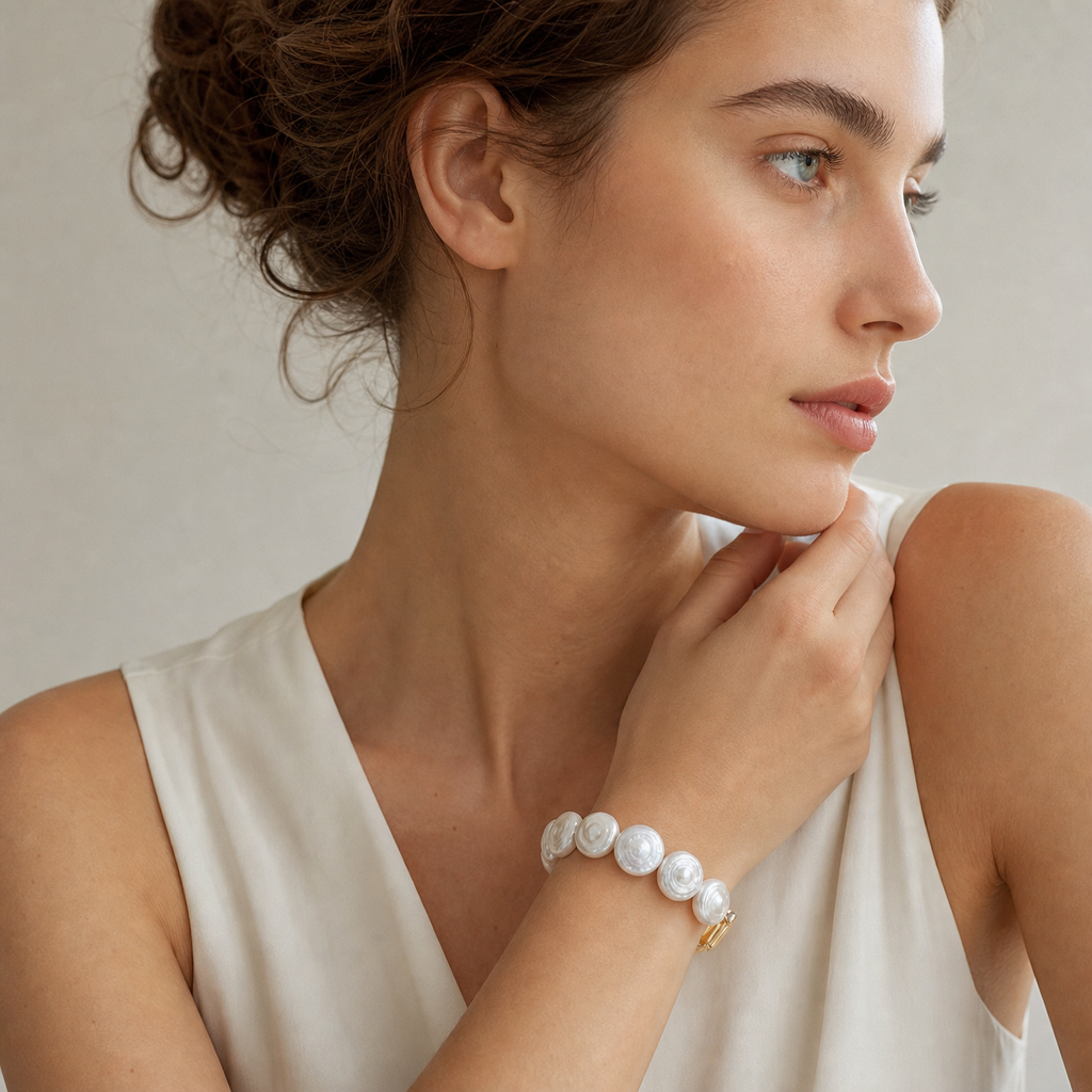 Button  Baroque  pearl  bracelet