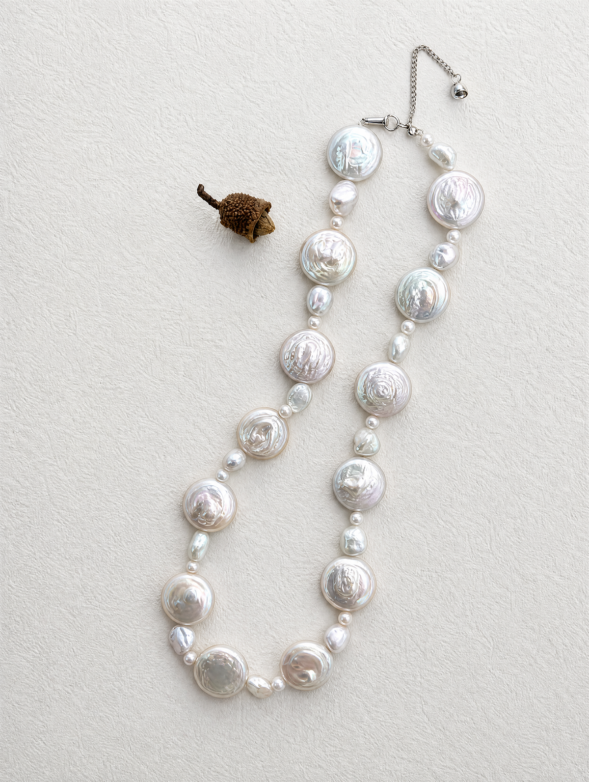 Button Baroque Pearl Necklace