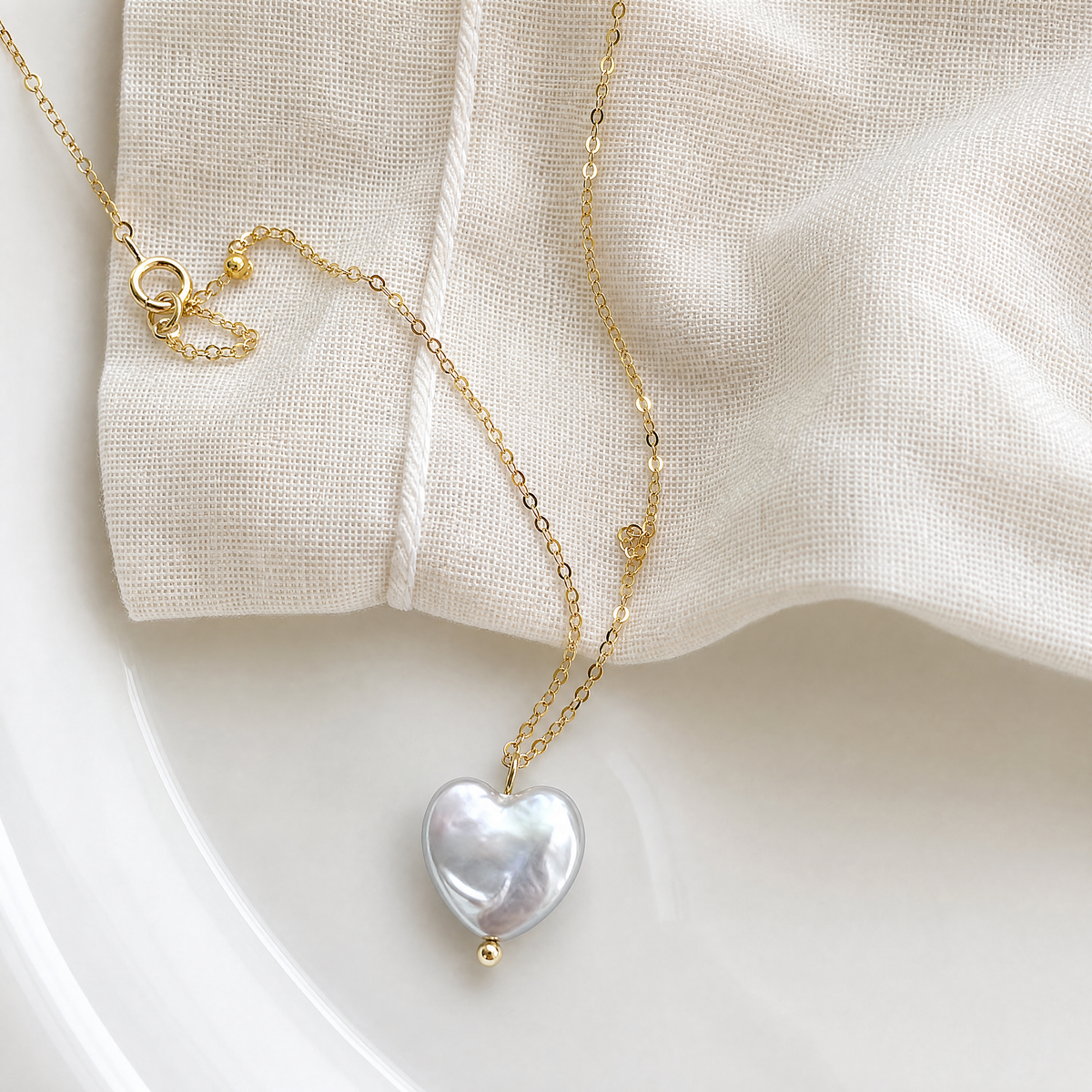 Heart‑Shaped Baroque Pearl Necklace
