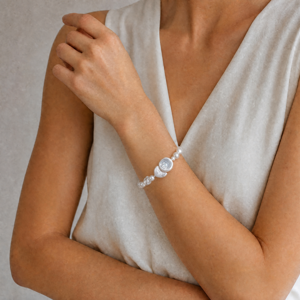 Sun & Moon Keshi Pearl Bracelet